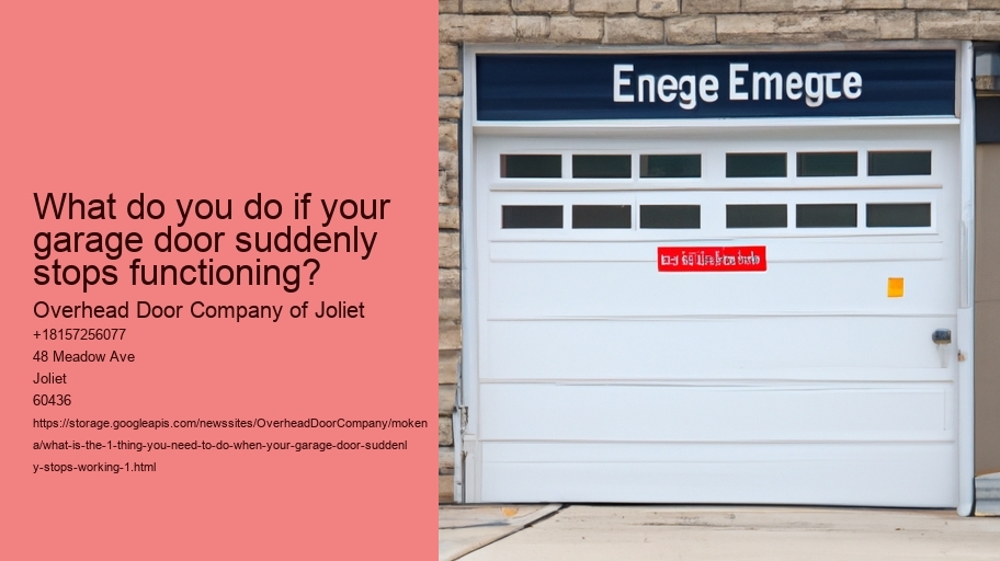 What is the #1 Thing You Need to Do When Your Garage Door suddenly stops working?