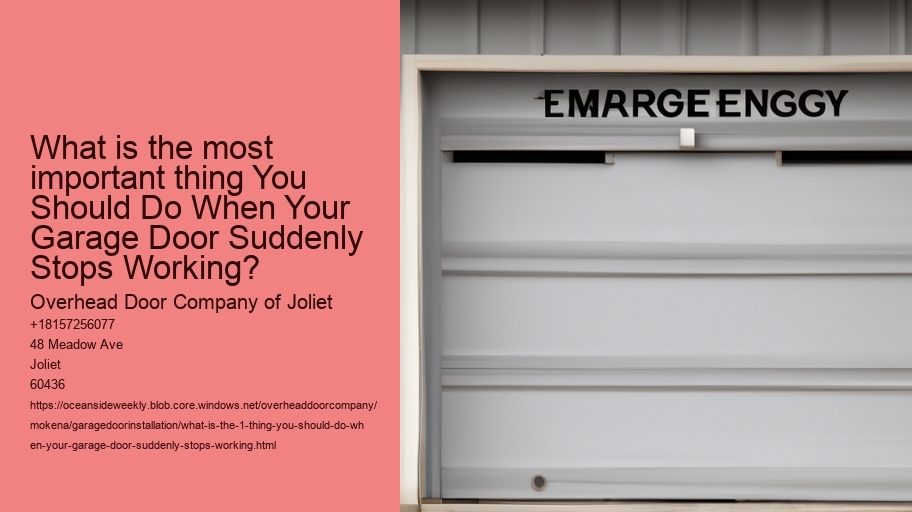 What is the #1 Thing You Should Do When Your Garage Door suddenly stops working?