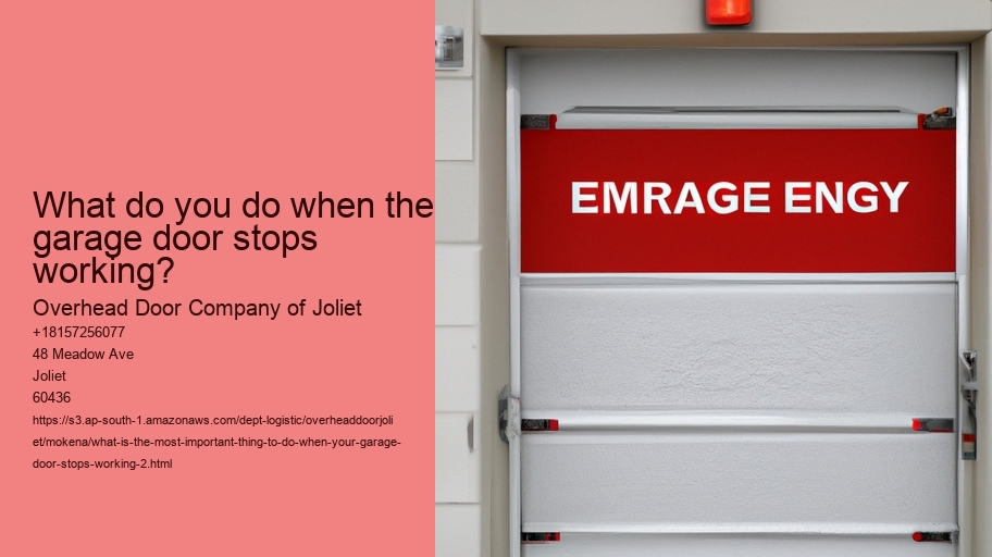 What is the most important thing to do when your Garage Door Stops Working?