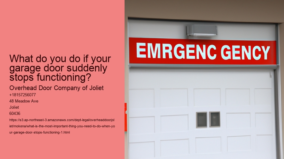 What is the most important thing You Need to Do When Your Garage Door Stops Functioning?