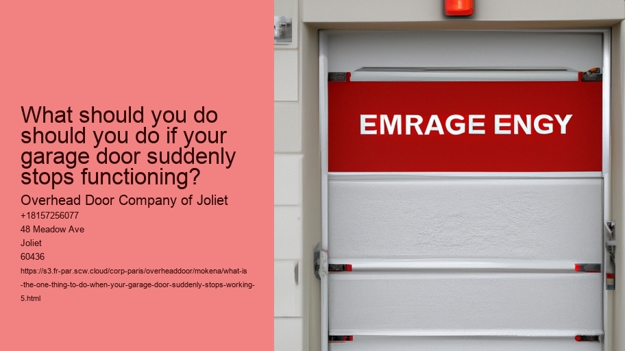 What is the one thing to do when your Garage Door suddenly stops working?