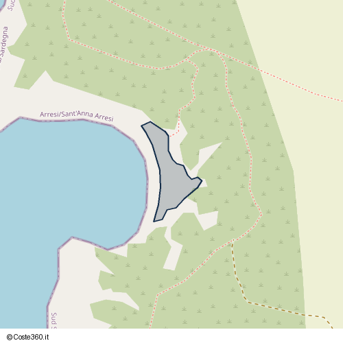 Posizione della spiaggia Spiaggia nei pressi di Arresi/Sant'Anna Arresi, 09010