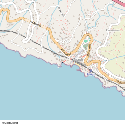 Posizione della spiaggia Spiaggia nei pressi di Passeggiata di Levante 1, Zoagli, 16030