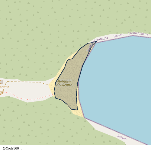 Posizione della spiaggia Spiaggia nei pressi di Stagnali - Poggio Rasu, La Maddalena