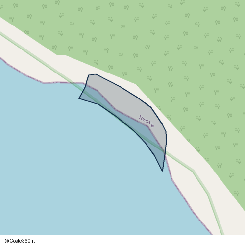 Posizione della spiaggia Spiaggia nei pressi di Via Cala di Forno, Orbetello