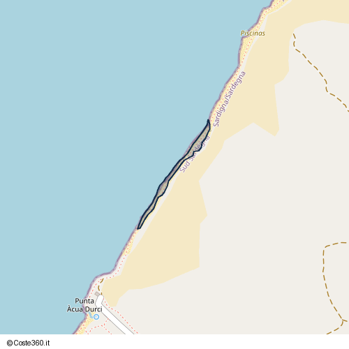 Posizione della spiaggia Spiaggia nei pressi di Arbus, 09031