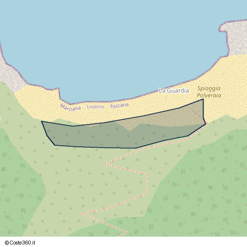 Posizione della spiaggia Spiaggia nei pressi di Via del Faro, Marciana, 57030
