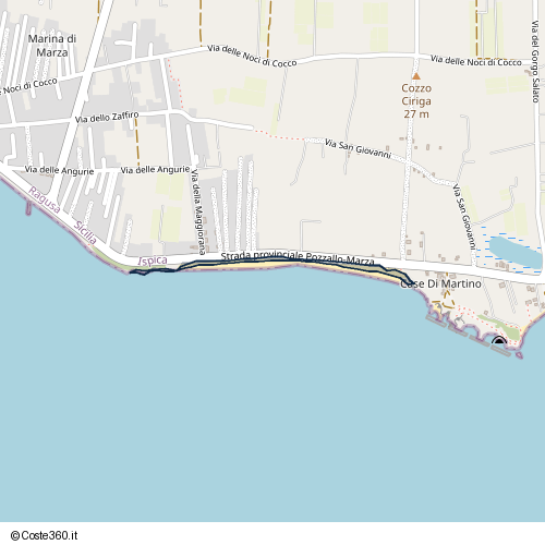 Posizione della spiaggia Spiaggia nei pressi di Strada provinciale Pozzallo-Marza, Ispica, 97014