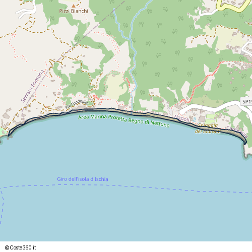 Posizione della spiaggia Spiaggia nei pressi di Via Provinciale Maronti, Barano d'Ischia, 80076