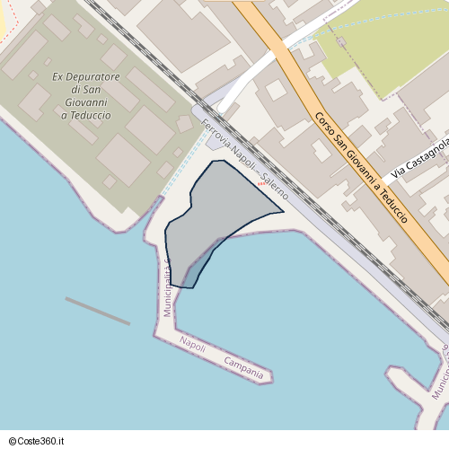 Posizione della spiaggia Spiaggia nei pressi di San Giovanni a Teduccio, Napoli, 80046