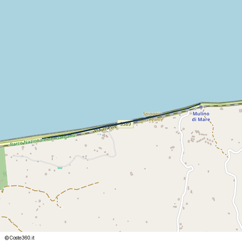 Posizione della spiaggia Spiaggia nei pressi di Via Trieste 85, Rodi Garganico, 71012