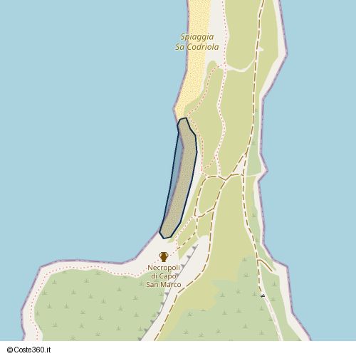 Posizione della spiaggia Spiaggia nei pressi di Cardo Maximus, Crabas/Cabras, 09072