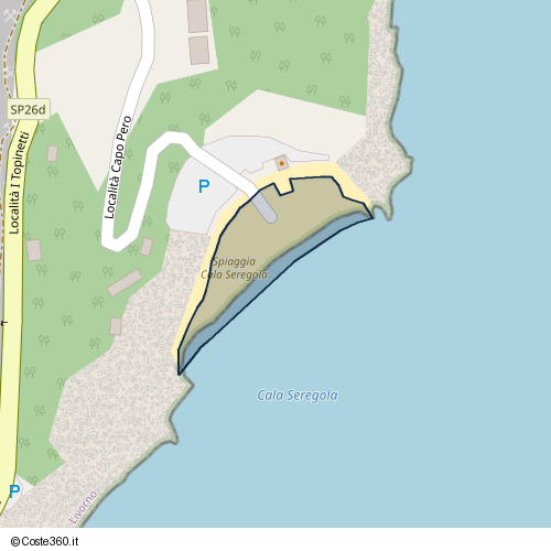 Posizione della spiaggia Spiaggia nei pressi di Località Capo Pero, Rio Marina, 57038