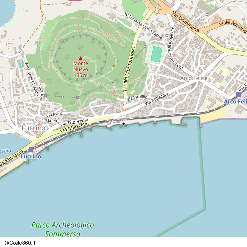 Posizione della spiaggia Spiaggia nei pressi di Via Miliscola, Pozzuoli, 80078