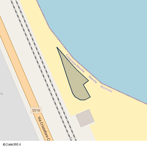 Posizione della spiaggia Spiaggia nei pressi di Via Cristoforo Colombo 576, Civitanova Marche, 62012