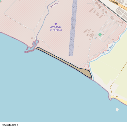 Posizione della spiaggia Spiaggia nei pressi di Via Aurelia, Santa Marinella