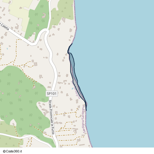 Posizione della spiaggia Spiaggia nei pressi di Strada Provinciale la Punta, U Pàize/Carloforte, 09014