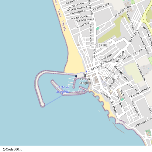 Posizione della spiaggia Spiaggia nei pressi di Via Principe di Piemonte, Vittoria, 97019