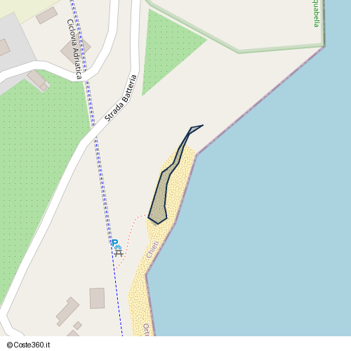 Posizione della spiaggia Spiaggia nei pressi di Strada Batteria, Ortona, 66028