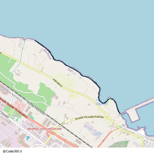 Posizione della spiaggia Spiaggia nei pressi di Molfetta, 70056