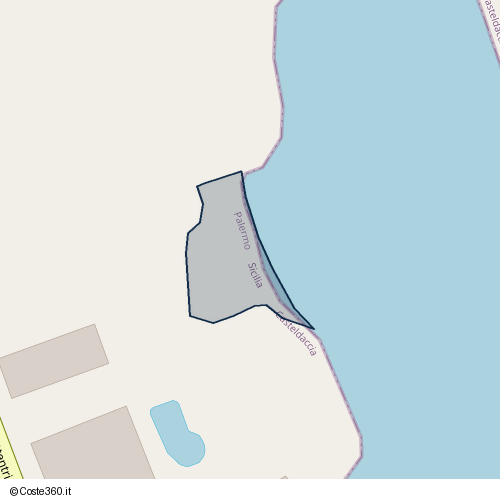 Posizione della spiaggia Spiaggia nei pressi di Strada statale Settentrionale Sicula, Casteldaccia, 90014