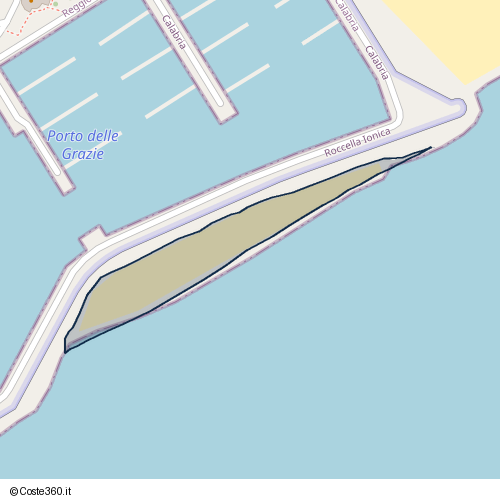 Posizione della spiaggia Spiaggia nei pressi di Strada Statale 106 Jonica, Roccella Ionica, 89047