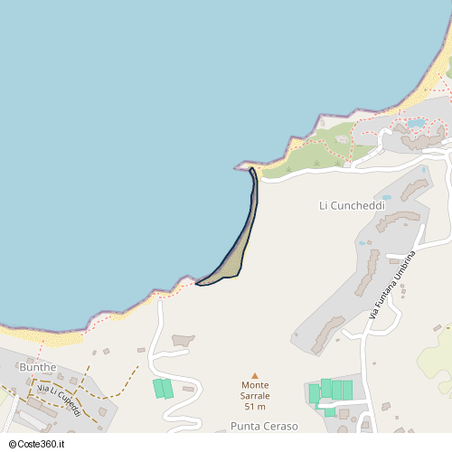 Posizione della spiaggia Spiaggia nei pressi di Olbia, 07026