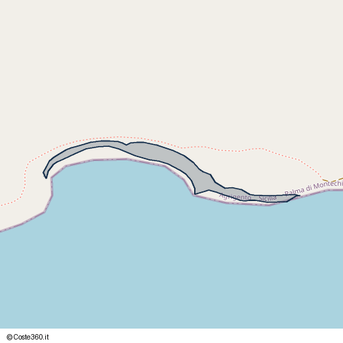 Posizione della spiaggia Spiaggia nei pressi di Palma di Montechiaro, 92044
