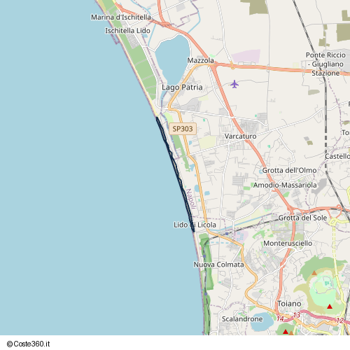 Posizione della spiaggia Spiaggia nei pressi di Via Licola Mare, Giugliano in Campania, 80072