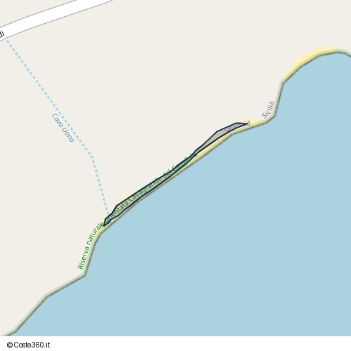 Posizione della spiaggia Spiaggia nei pressi di Viale dei Lidi, Siracusa