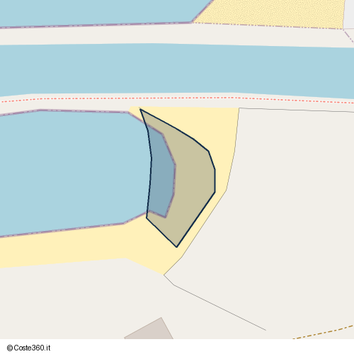 Posizione della spiaggia Spiaggia nei pressi di Strada Lungomare, Sabaudia, 04016