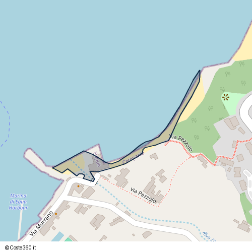 Posizione della spiaggia Spiaggia nei pressi di via Pezzolo, Vico Equense, 80068