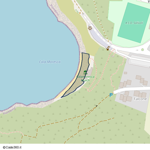 Posizione della spiaggia Spiaggia nei pressi di Località Falcone, Piombino