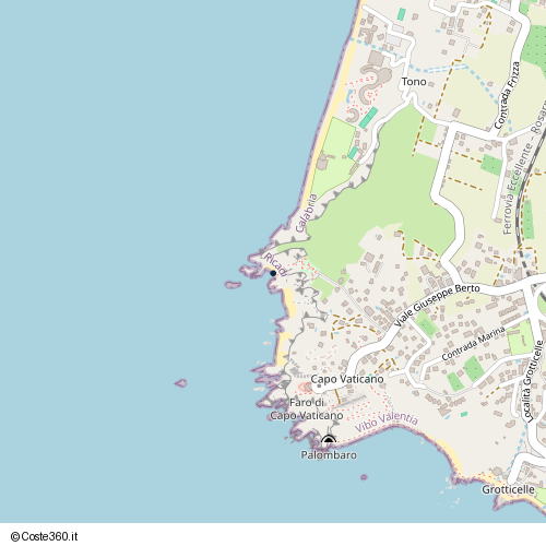 Posizione della spiaggia Spiaggia nei pressi di Località Belvedere, Ricadi, 89866