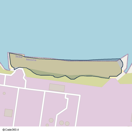 Posizione della spiaggia Spiaggia nei pressi di Via Archi Marina, Archi, 98044