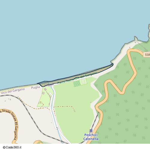 Posizione della spiaggia Spiaggia nei pressi di Strada Provinciale, Vico del Gargano