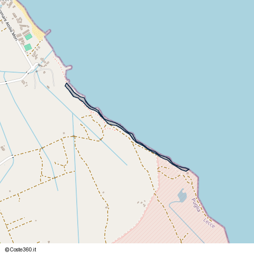 Posizione della spiaggia Spiaggia nei pressi di Lecce