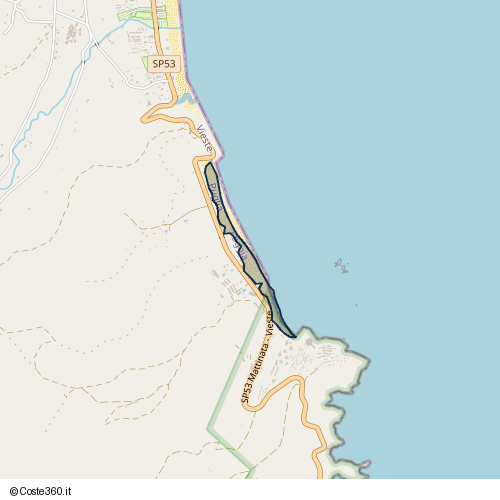 Posizione della spiaggia Spiaggia nei pressi di Litoranea, Vieste
