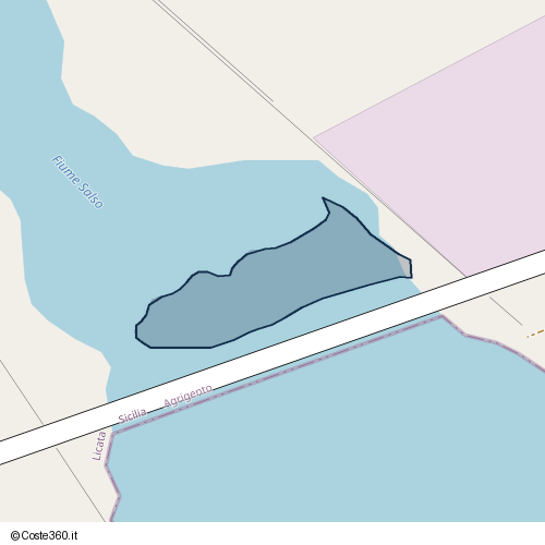 Posizione della spiaggia Spiaggia nei pressi di Licata, 92027