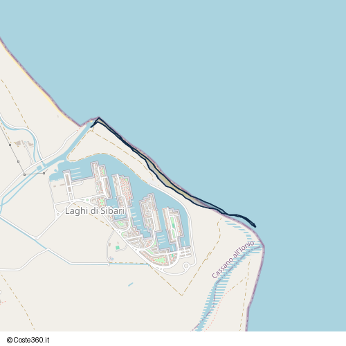 Posizione della spiaggia Spiaggia nei pressi di NSA331, Cassano all'Ionio