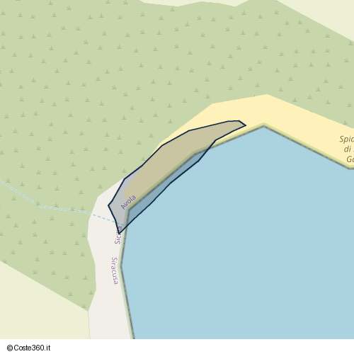 Posizione della spiaggia Spiaggia nei pressi di Strada statale Sud Occidentale Sicula, Avola, 96012
