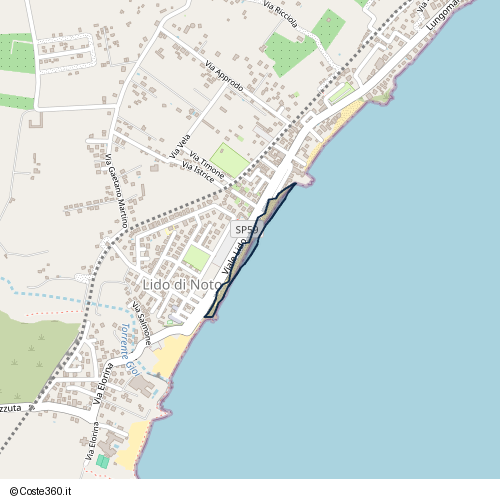 Posizione della spiaggia Spiaggia nei pressi di Viale Lido, Noto, 96017