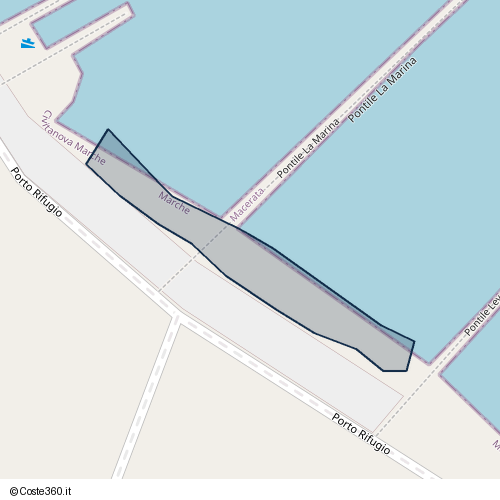 Posizione della spiaggia Spiaggia nei pressi di Pontile La Marina, Fontespina, Civitanova Marche, 62012