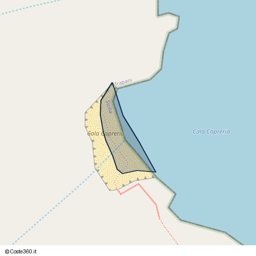 Posizione della spiaggia Spiaggia nei pressi di Contrada Mazzo di Sciacca, San Vito Lo Capo, 91014