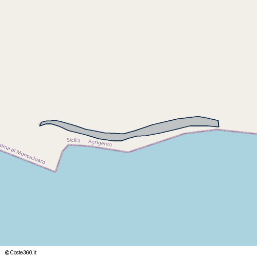 Posizione della spiaggia Spiaggia nei pressi di Palma di Montechiaro, 92044