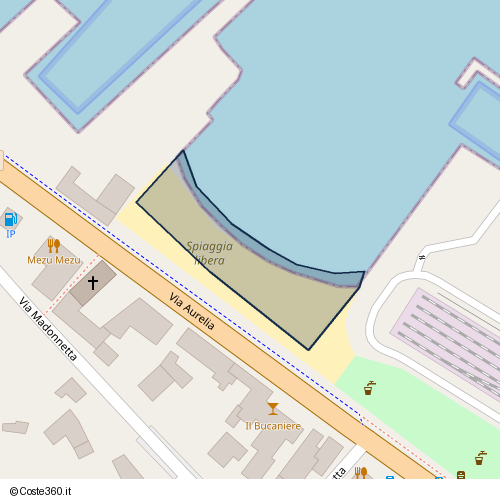 Posizione della spiaggia Spiaggia nei pressi di Via Aurelia, Vado Ligure, 17047