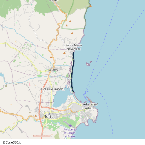 Posizione della spiaggia Spiaggia nei pressi di Via Is Orrosas, Lotzorai, 08040