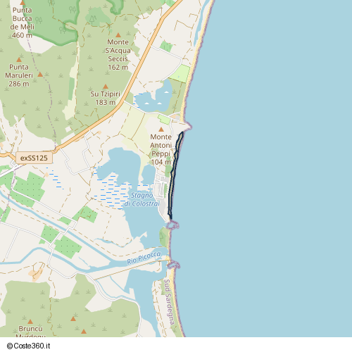 Posizione della spiaggia Spiaggia nei pressi di Murera/Muravera, 09043