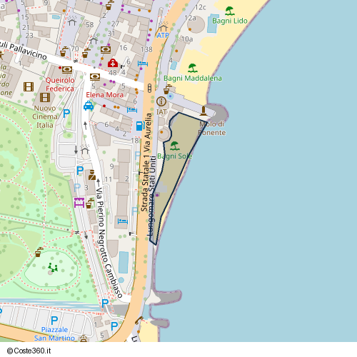 Posizione della spiaggia Spiaggia nei pressi di Borghetto, Arenzano, 16011