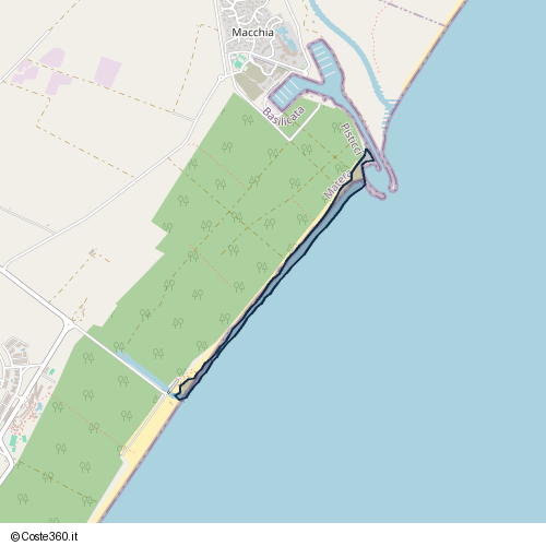 Posizione della spiaggia Spiaggia nei pressi di Pisticci